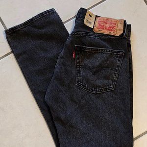 Levi's Mens 501 Original Fit Jeans, 30x30, Allnighter Black Non Stretch